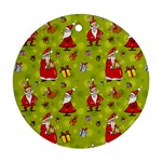 Background With Santa Claus, Christmas Decorations Ornament (Round)