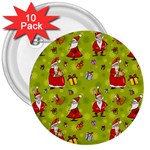 Background With Santa Claus, Christmas Decorations 3  Buttons (10 pack) 