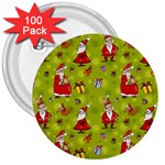 Background With Santa Claus, Christmas Decorations 3  Buttons (100 pack) 