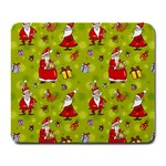 Background With Santa Claus, Christmas Decorations Large Mousepad