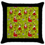 Background With Santa Claus, Christmas Decorations Throw Pillow Case (Black)