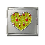 Background With Santa Claus, Christmas Decorations Mega Link Heart Italian Charm (18mm)