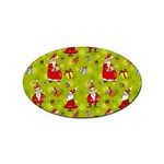 Background With Santa Claus, Christmas Decorations Sticker (Oval)