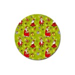 Background With Santa Claus, Christmas Decorations Magnet 3  (Round)