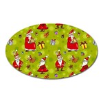 Background With Santa Claus, Christmas Decorations Oval Magnet