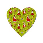 Background With Santa Claus, Christmas Decorations Heart Magnet