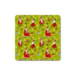 Background With Santa Claus, Christmas Decorations Square Magnet