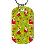 Background With Santa Claus, Christmas Decorations Dog Tag (One Side)