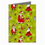 Background With Santa Claus, Christmas Decorations Greeting Cards (Pkg of 8)