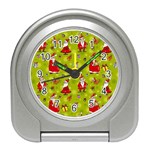 Background With Santa Claus, Christmas Decorations Travel Alarm Clock