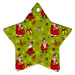 Background With Santa Claus, Christmas Decorations Star Ornament (Two Sides)