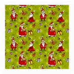 Background With Santa Claus, Christmas Decorations Medium Glasses Cloth