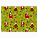 Background With Santa Claus, Christmas Decorations Large Glasses Cloth