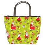 Background With Santa Claus, Christmas Decorations Bucket Bag