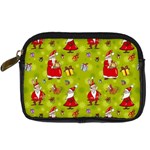 Background With Santa Claus, Christmas Decorations Digital Camera Leather Case