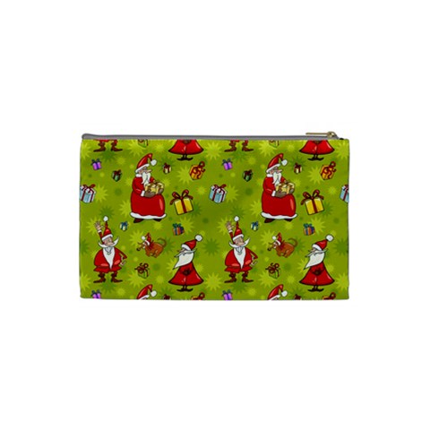 Background With Santa Claus, Christmas Decorations Cosmetic Bag (Small) from ArtsNow.com Back