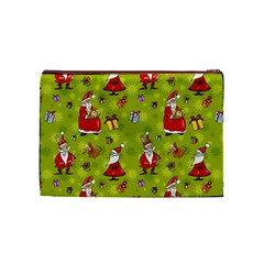 Background With Santa Claus, Christmas Decorations Cosmetic Bag (Medium) from ArtsNow.com Front