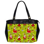 Background With Santa Claus, Christmas Decorations Oversize Office Handbag (2 Sides)