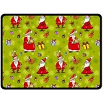 Background With Santa Claus, Christmas Decorations Fleece Blanket (Large)