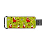 Background With Santa Claus, Christmas Decorations Portable USB Flash (Two Sides)