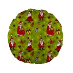 Background With Santa Claus, Christmas Decorations Standard 15  Premium Round Cushions