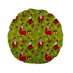 Background With Santa Claus, Christmas Decorations Standard 15  Premium Flano Round Cushions