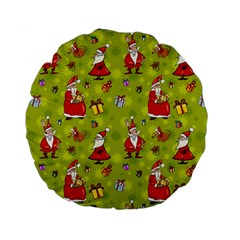 Background With Santa Claus, Christmas Decorations Standard 15  Premium Flano Round Cushions from ArtsNow.com Back