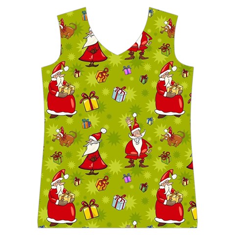 Background With Santa Claus, Christmas Decorations Women s Basketball Tank Top from ArtsNow.com Front