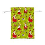 Background With Santa Claus, Christmas Decorations Lightweight Drawstring Pouch (L)