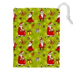 Background With Santa Claus, Christmas Decorations Drawstring Pouch (4XL)