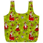 Background With Santa Claus, Christmas Decorations Full Print Recycle Bag (XXL)