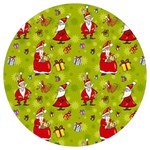 Background With Santa Claus, Christmas Decorations Round Trivet