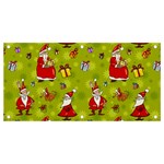 Background With Santa Claus, Christmas Decorations Banner and Sign 4  x 2 