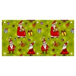 Background With Santa Claus, Christmas Decorations Banner and Sign 6  x 3 