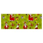 Background With Santa Claus, Christmas Decorations Banner and Sign 8  x 3 