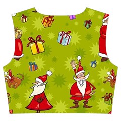 Background With Santa Claus, Christmas Decorations Trumpet Sleeve Cropped Top from ArtsNow.com Back