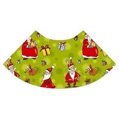 Background With Santa Claus, Christmas Decorations Trumpet Sleeve Cropped Top from ArtsNow.com Cuff Right