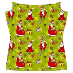 Background With Santa Claus, Christmas Decorations Women s Cut Out Long Sleeve T Front