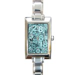 Blue Digits Background, Artwork, Numbers Rectangle Italian Charm Watch