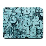 Blue Digits Background, Artwork, Numbers Small Mousepad