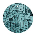 Blue Digits Background, Artwork, Numbers Ornament (Round)