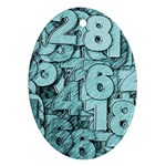 Blue Digits Background, Artwork, Numbers Ornament (Oval)