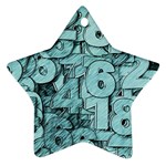 Blue Digits Background, Artwork, Numbers Ornament (Star)