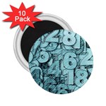 Blue Digits Background, Artwork, Numbers 2.25  Magnets (10 pack) 