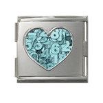 Blue Digits Background, Artwork, Numbers Mega Link Heart Italian Charm (18mm)