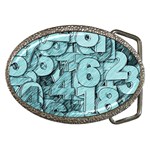 Blue Digits Background, Artwork, Numbers Belt Buckles