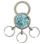 Blue Digits Background, Artwork, Numbers 3-Ring Key Chain