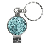 Blue Digits Background, Artwork, Numbers Nail Clippers Key Chain