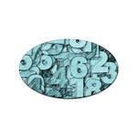 Blue Digits Background, Artwork, Numbers Sticker (Oval)