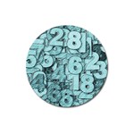 Blue Digits Background, Artwork, Numbers Magnet 3  (Round)